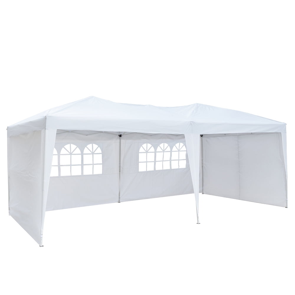 Kadyn 10' x 20' Practical Waterproof Folding Tent, Wedding Sun Shelter With 2 Windows, Outdoor Canopy for Parties Garden Pool, White Kadyn 10' x 20' Practical Waterproof Folding Tent, Wedding Sun Shelter With 2 Windows, Outdoor Canopy for Parties Garden Pool, White
