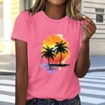 thumbnail image 3 of Tops de Manga Corta de Algodón para Mujeres, Moda Impresa Cuello Redondo Blusa Casual para el Hogar Y el Uso Diario, 3 of 4