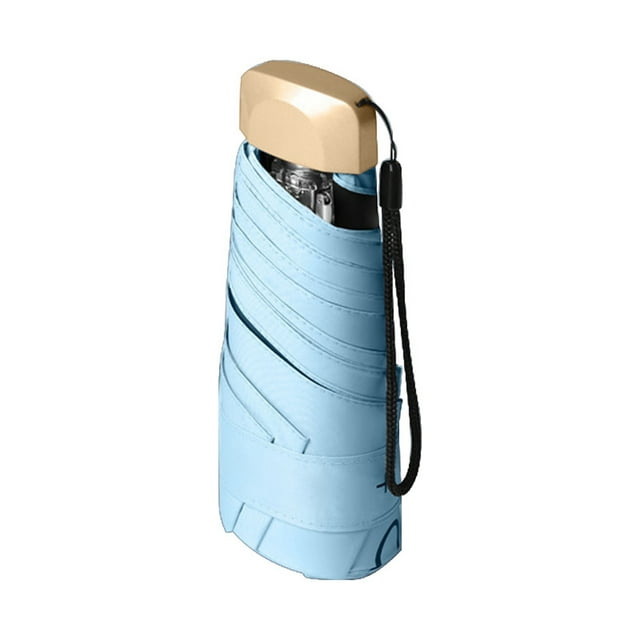 Portable Mini Travel Umbrella Rubber Fiber Steel Cloth Sun Rain Resistant Windproof Compact for Kids Adults Outdoor Beach