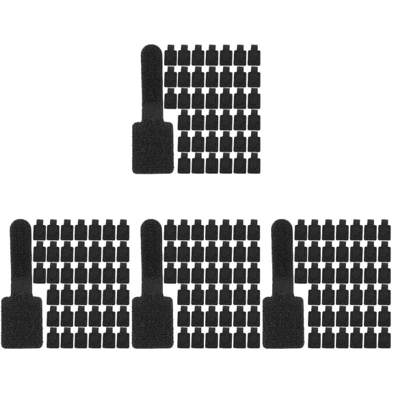 MERRYHAPY Hook and Cable Ties Black Strong Adhesive Straps for 160 Pieces