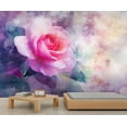 thumbnail image 2 of Rose Wall Mural Pink Roses - Watercolor Flower Murals For Living Room Bedroom, Rose Wall Mural 110"W x 79"H (Not Peel and Stick), 2 of 6