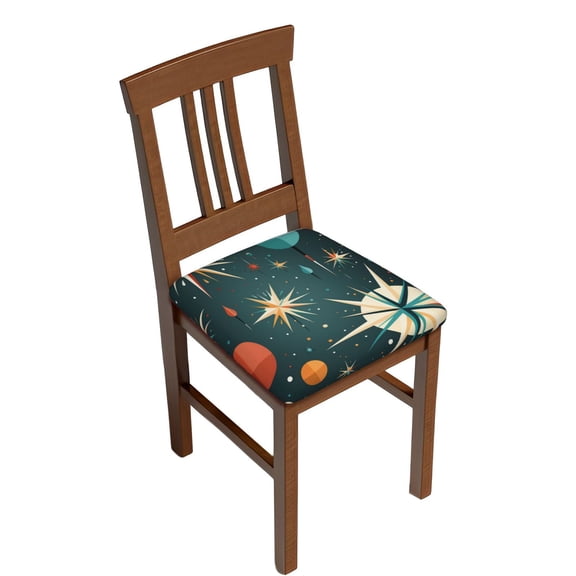 Star Retro Mid Century Atomic Starry Vintage Square Chair Seat Cushion Cover Two Pieces Non-Slip Slipcover for Dining Kitchen Office Chairs