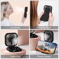 thumbnail image 4 of Ventilador de mano, mini ventilador de escritorio con batería de banco de energía, ventilador recargable portátil con 3 velocidades, 9-15 horas (negro), 4 of 5