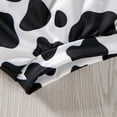thumbnail image 6 of KYAIGUO 3PCS Baby Infant Girls Jumpsuit Crewneck Cow Print Romper Summer Ruffle Sleeveless Playsuit Shorts Set with Hairband for 3M-24M, 6 of 9