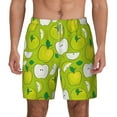 thumbnail image 2 of Picia Green Apple pattern Mens Swim Trunks with Compression Liner Stretch Beach Shorts Quick Dry with Zipper Pockets No-Chafing Board Shorts-XX-Large, 2 of 9