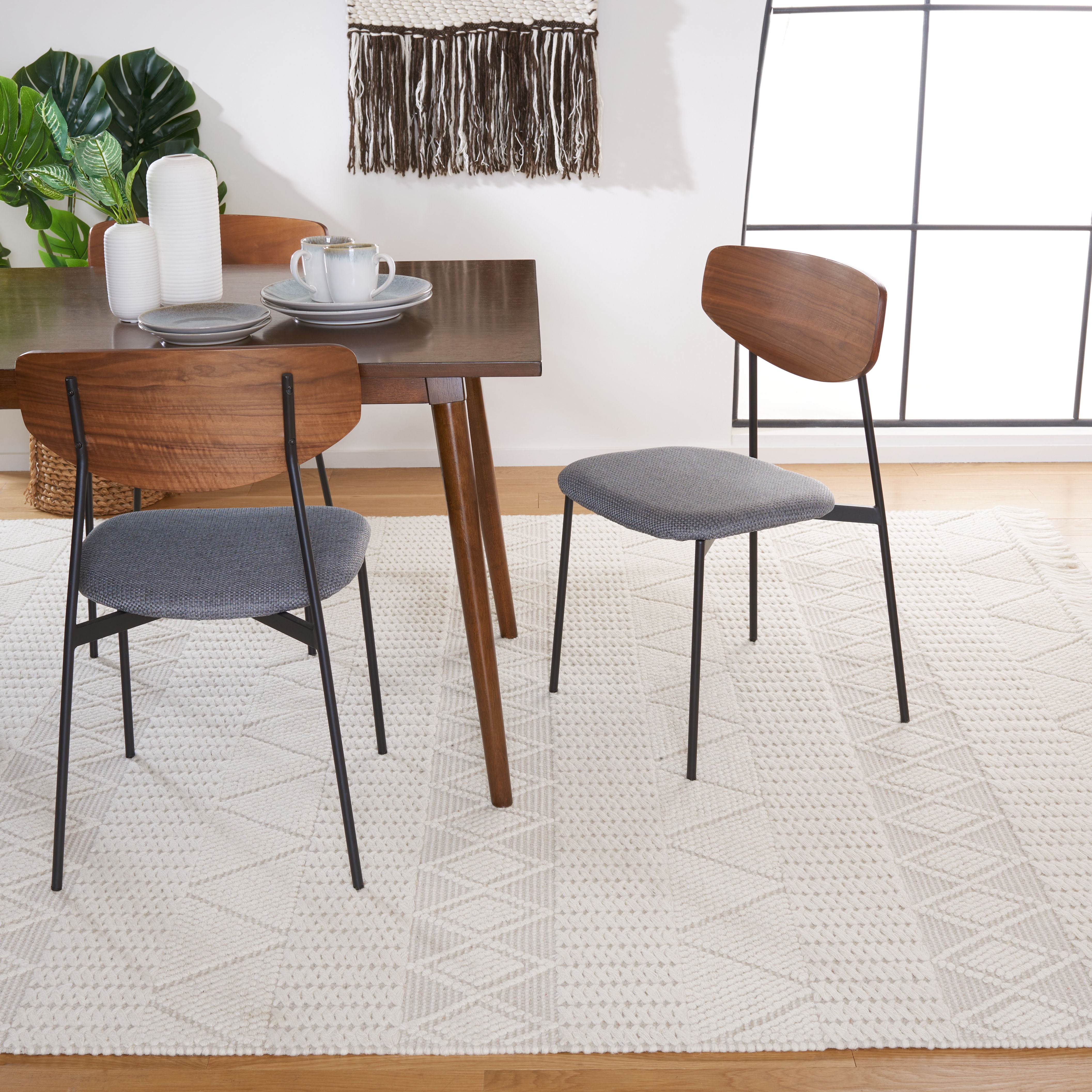 SAFAVIEH Natura Marvyn Southwestern Wool Area Rug, Ivory/Grey, 8' x 10'
