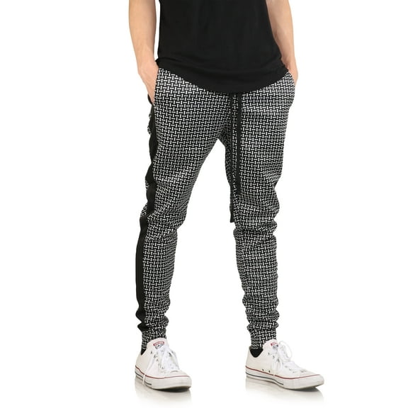 Ma Croix Men's Crisscross Stretch Skinny Drop Crotch Jogger