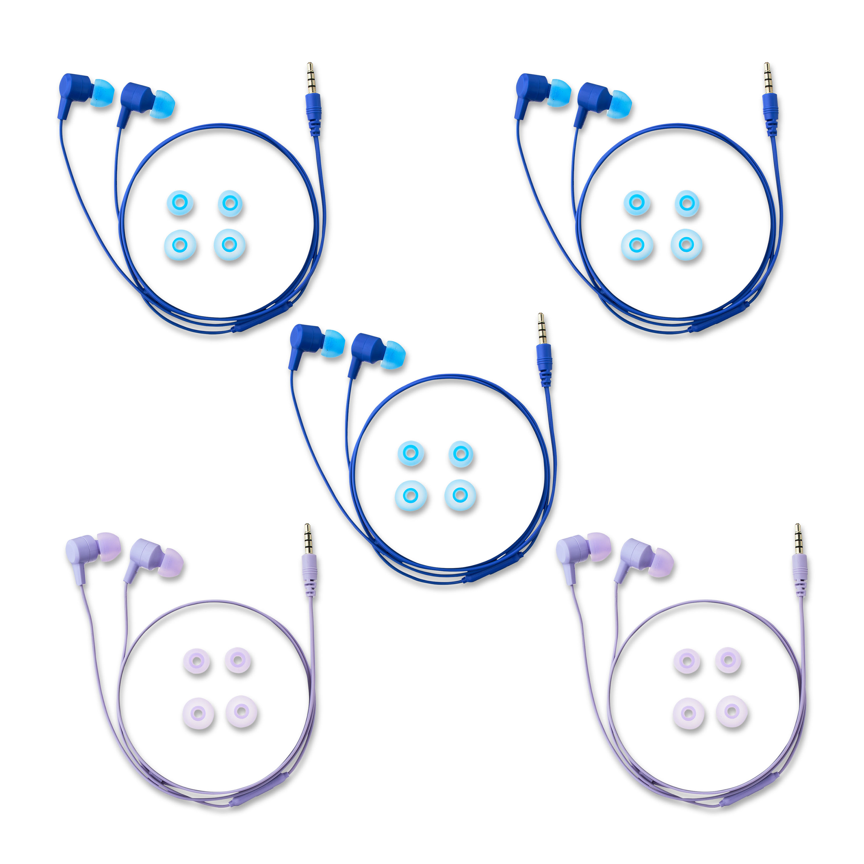 Auriculares con cable onn (paquete de 5), multicolor 3