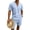 Light Blue, variant on BLTIBY Mens Summer Linen 2 Piece Outfits V Neck Short Sleeve T-Shirts and Drawstring Shorts Casual Loose Beach Loungewear with Pockets Dark Gray XXL