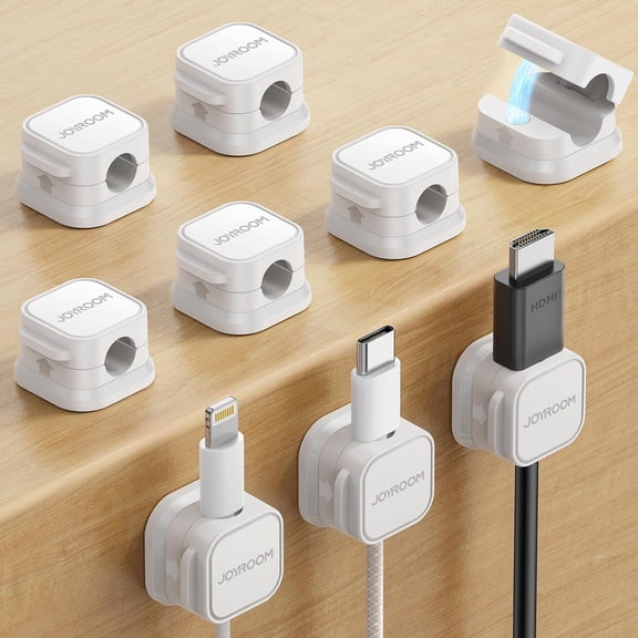 9 Pack Magnetic Cable Clips [Cable Smooth Adjustable] Cord Holder, Under Desk Cable Management, Adhesive Wire Holder Keeper Organizer for Home Office Desk Phone Car Wall Desktop Nightstand