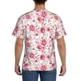 thumbnail image 3 of Bixox Men's Rose Flowers Printed Short Sleeve Skinny Athletic T-Shirt, 3 of 6