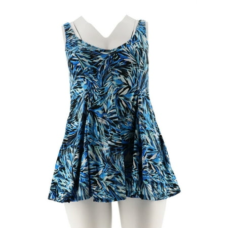 Multi Heart Dress - Fit 4 U V-Neck Swing Swim Dress A305896