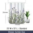 thumbnail image 5 of Purple Floral Shower Curtain, Watercolor Spring Lavender Wisteria Blossom Bath Curtains, Wildflower Herbs Farmhouse Botanical Printed Design Waterproof Fabric 72"x72" with 12 Hooks, 5 of 5