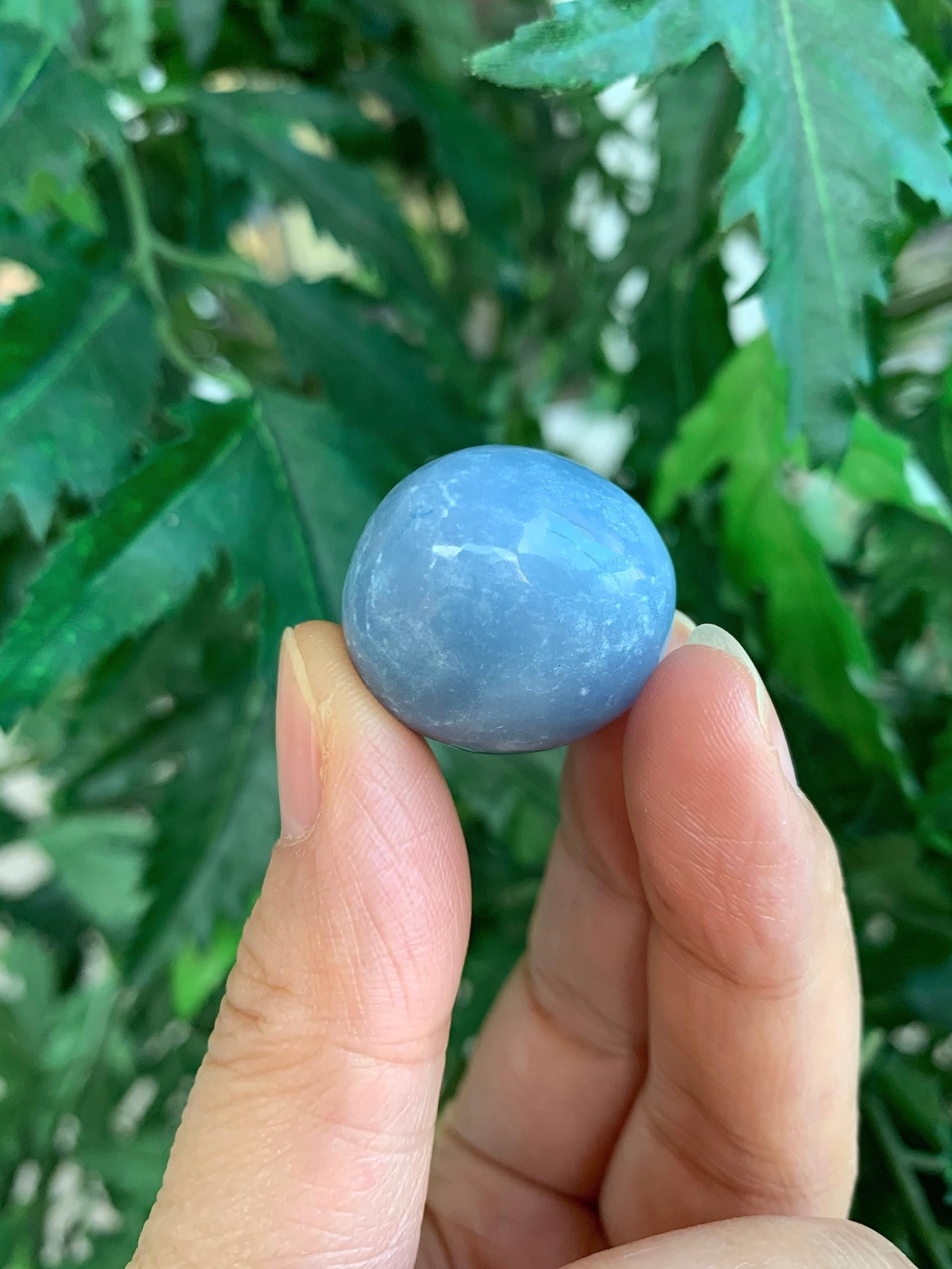 Angelite Tumbled Stones, Polished Angelite Gemstone, Angelite Healing Crystals (Angelite, 0.5 Pound)