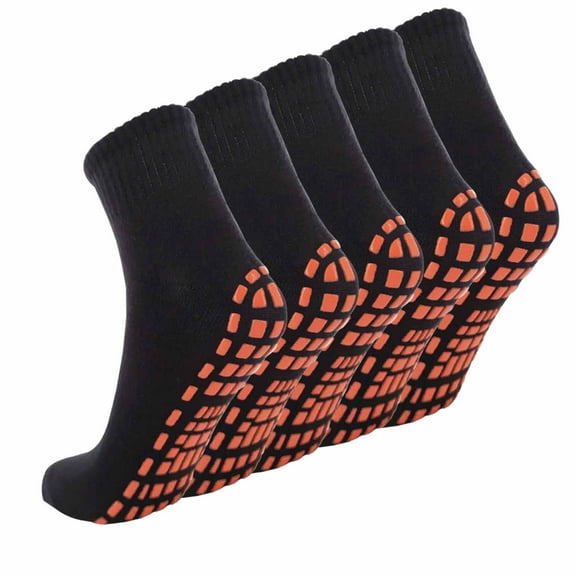 Novayard 5 Pairs Non Slip Socks Non Skid Sticky Grip Socks Yoga Pilates Hospital Socks Men Women