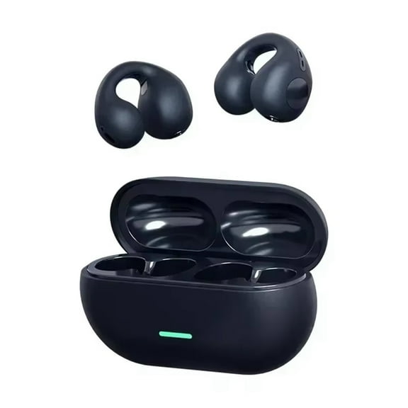 Bluetooth5.3 Wireless Bone Conduction Headphones Clip Ear Music Noise Canceling Headset HD Call Sports Gaming Earphone,B