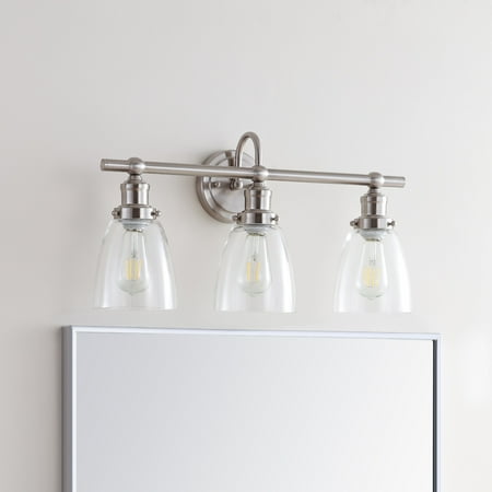 

Safavieh Dunes Three Light Bathroom Sconce Brush Nickel/Clear
