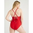 thumbnail image 6 of Time and Tru Women's and Women's Plus Plunge X Back One Piece Swimsuit, Sizes XS-2X, 6 of 6