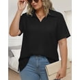 thumbnail image 3 of Oryer Womens Plus Size Tops V Neck Trendy Tunic Polo Casual Shirts Short Sleeve Womens Blouses Summer, 3 of 7