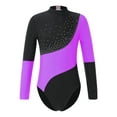 thumbnail image 1 of CHICTRY Girls Sparkle Rhinestones Gymnastics Leotard Ballet Dance Costume Long Sleeve Athletic Bodysuit Dancewear Purple 14, 1 of 5