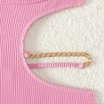 thumbnail image 5 of Arnsht Women's Cutout Metal Chain Strap Bikini Set Ribbed one Piece Swimsuit Soft Comfortable Breathable Vacation Bathing Suit Pink S, 5 of 7