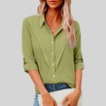 thumbnail image 2 of Posijego Women's Linen Button down Shirts Long Sleeve Collared Tops Lightweight Loose Casual Vacation Shirts for Women, 2 of 8