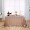 Kirsooku Rose Gold Sequin Tablecloth Glitter Sparkly Iridescent Shimmer for Rectangle Table Cloth 48 X 72 Table Covers Decorations for Birthday Party Supplies Event Wedding Table Skirt Decor
