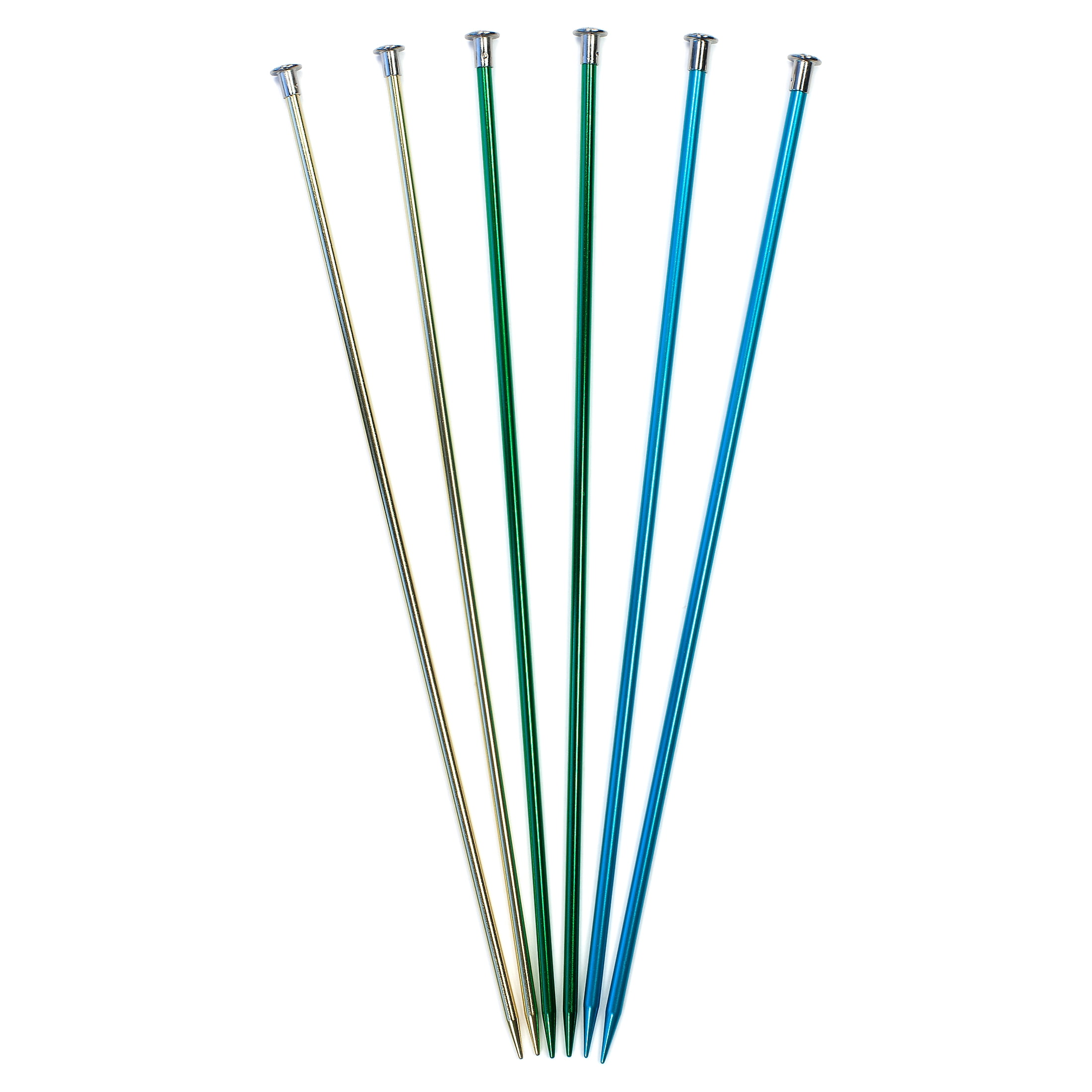 Simplicity Boye Aluminum Knitting Needle Set, 14 in Size 8,9,10, 6 Piece Multicolor