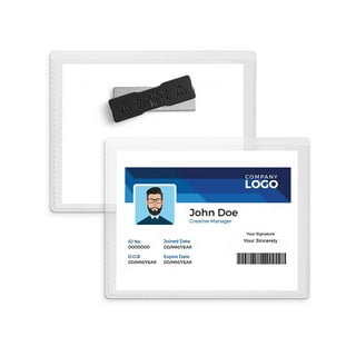 Mifflin-USA Horizontal ID Name Badge Holder (Clear, 3.5x2.25 Inches, 100  Pack), Waterproof and Resealable Plastic Card Holders