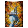 thumbnail image 3 of Ambesonne Art Tablecloth Rectangular Table Cover, Autumn Forest with Bridge, 60"x84", Marigold Vermilion Blue, 3 of 4