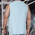 thumbnail image 4 of Leesechin Men's Linen Sleeveless Shirts Button Down Beach Tank Top Basic Solid Shirt Vest with Pocket, 4 of 4