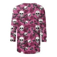 thumbnail image 2 of Uootdi Halloween Shirts for Women Trendy Fall Fashion Women 3/4 Sleeve Tops Funny Cute Gifts for Her Graphic Tee Tops Casual Loose Tunic Bl, 2 of 5