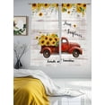 thumbnail image 3 of Sunflower Truck Sheer Curtains 72 Inch Length 2 Panels Set Window Treatments, Elegant Yellow Floral Summer Botanical Wooden Rod Pocket Semi Curtains for Living Room/Bedroom/Kitchen, 104"W x 72"L, 3 of 7