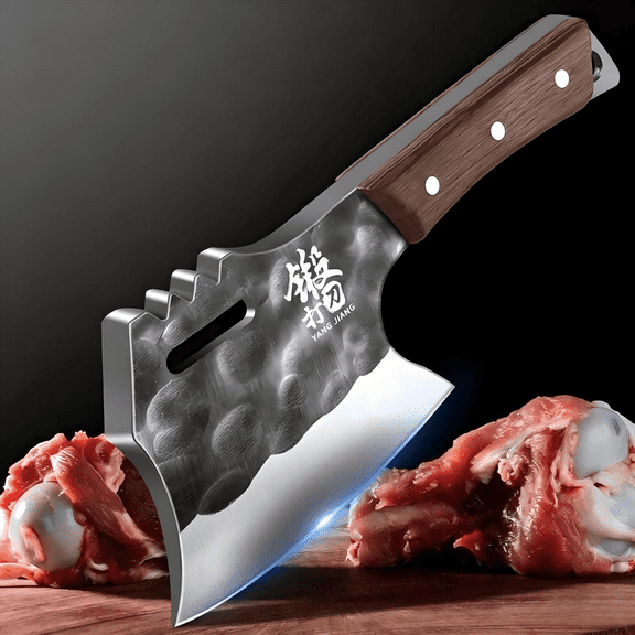 Fored Bone Butcher Knife Heavy Duty Meat Cleaver Axe, Full Tang Stainless Steel Balde, Bone Chopping Knives for Home Kitchen