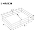 thumbnail image 4 of Floor Bed, Full Size Montessori Bed Frame, Wood Floor Bed with Fence and Guardrails, No Box Spring Needed, White Wood Finish, 4 of 11