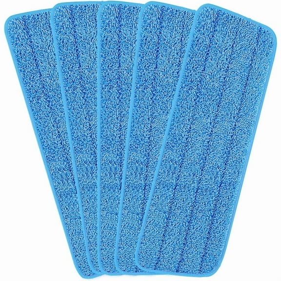 Microfiber Spray Mop Replacement Heads for Wet/Dry Mops,Flat Replacement Heads for Floor Cleaning and Scrubbing Microfiber Pros,Cleaning Pads Compatible with Bona Floor Care System (5 Pack, Blue)