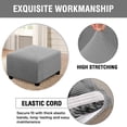 thumbnail image 3 of EIGTHTAIL Square Ottoman Covers Ottoman Slipcovers Folding Storage Stool Furniture Protector Form Fit with Elastic Bottom  Stretch High Spandex Small Checks Jacquard Fabric Brown XL 35”-, 3 of 6