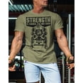 thumbnail image 3 of Gymish Strength Is Earned Not Given Workout T-Shirt – Motivational Gym Tee for Men, Athletic Lifting Shirt, 3 of 6