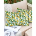 thumbnail image 2 of Outdoor Waterproof Throw Pillow Covers Set of 2 Floral Lemon Pillowcases Lumbar Outdoor Pillows Cushion Case 20x12 Inch Summer Fruit Green Leaves Blue Stripes Patio Pillows for Couch Sofa Bed, 2 of 9