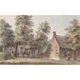 thumbnail image 2 of Hendrik Abraham Klinkhamer 18x13 Gold Ornate Wood Frame and Double Matted Museum Art Print Titled - Village Face with Two Men on the Left Leaning Against a Fence (1820 - 1872), 2 of 4