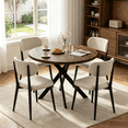 thumbnail image 3 of 43.5" Round Dining Table Set for 4,5 Piece Modern Kitchen Table Set with 4 Upholstered Chairs,Dining Room Set for Living Room,Apartment, 3 of 10