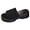 Black, variant on Rokment Womens Platform Dress Slides Sandals Beach Summer Trendy Casual Stretchy Square Open Toe Chunky Wedge High Heels Comfortable Walking Slip on Black Size 6