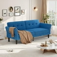 thumbnail image 4 of ChaoLink 89" Chenille Sofa Bed, Modern Convertible Sleeper Couch with Adjustable Backrest & Armrest, Oversized Loveseat, 4 of 7