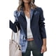 thumbnail image 2 of Chaqueta Femenina Con Cuello Vuelto, Chaqueta De Mujer De Un Solo Pecho Transpirable Para Citas Para Ir De Compras ANGGREK azul marino L, 2 of 6