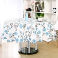 thumbnail image 2 of EIGTHTAIL Nappe de Maison en Vinyle Ronde 59” Dia Motif de Fleurs Rouges Imperméable, 2 of 7