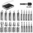 thumbnail image 2 of Jinsinto Broken Screw Extractor Kit, 22 PCS HSS 4341 Alloy Steel Upgraded Extraction Tools with Drill Bits 2 Magnetic Extension Bit Holder Socket Adapter for Damaged Bolt, Black, 2 of 4