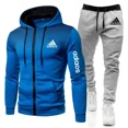 thumbnail image 3 of Nueva ropa deportiva cálida de lana de otoño e invierno de alta calidad para hombre, Sudadera con capucha, pantalones de chándal, traje de dos piezas, ropa deportiva estampada a la moda, 3 of 5
