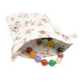 thumbnail image 4 of 100Pcs Floral Burlap Drawstring Bags, Linen Gift Bag Jewelry Pouches Sacks for Christmas Wedding Party, 5.3 X 3.9 Inch, 4 of 5