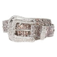 thumbnail image 2 of Women Western Cowgirl Faux Alligator Rhinestone Studded Leather Belt, 2 of 3