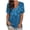 Blue, variant on Giftesty Womens Blouses and Tops Clearance Women's Summer V-Neck Printing Short Sleeve Lapel Shirt